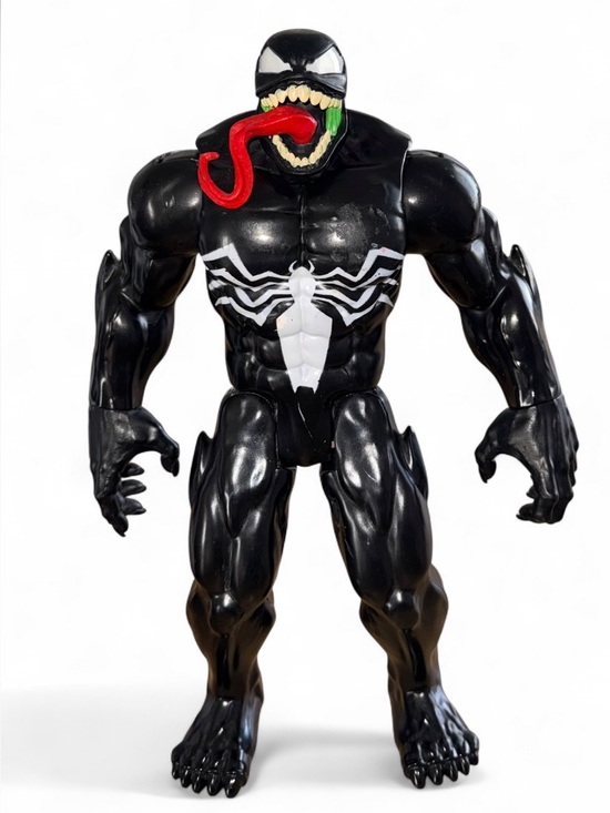 Other - 12in Venom Action Figure - Black & White with Red Tongue